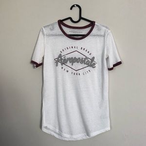 Aeropostale sheer white tee